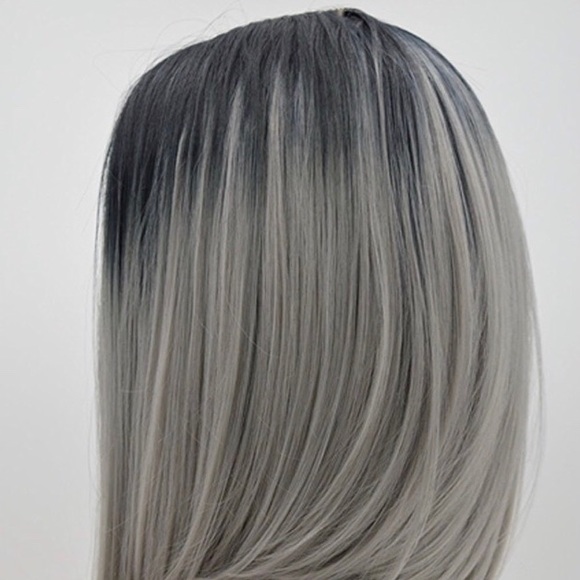 ?ADRENA 12” GREY W/ DARK ROOTS LACEFRONT  BOB WIG